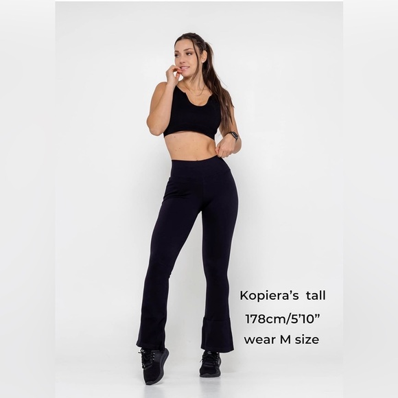 SUUKSESS Women Ribbed Seamless Flare Leggings Bootcut High Waist Yoga Pants - Picture 2 of 9